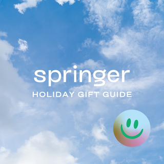 text springer Holiday gift guide and images of dogs accessories