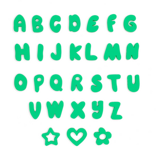 Silicone Dog Charms | Letters & Symbols for Personalized Dog Collars and Leashes - Green