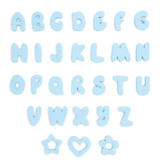Silicone Dog Charms | Letters & Symbols for Personalized Dog Collars and Leashes - Sky Blue