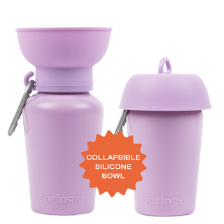 Springer Flip Dog Travel Water Bottle Lilac