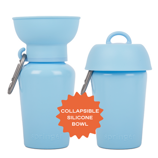 Springer Flip Dog Travel Water Bottle Sky Blue