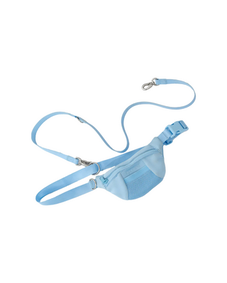 Hands-Free Sling Bag + Dog Leash Sky Blue
