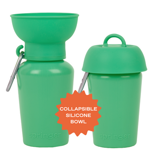 Springer Flip Dog Travel Water Bottle Springer Green