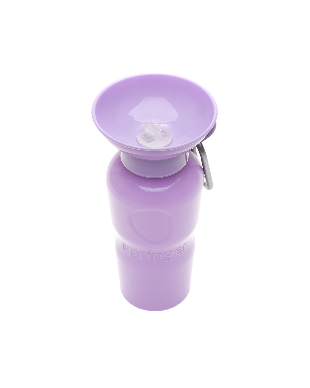 Springer Classic pet travel water bottle with an integrated drinking bowl for everyday outings.