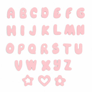 Silicone Dog Charms | Letters & Symbols for Personalized Dog Collars and Leashes - Baby Pink
